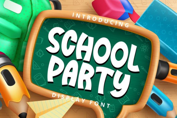 School Party: A Playful Display Font for Marketers
